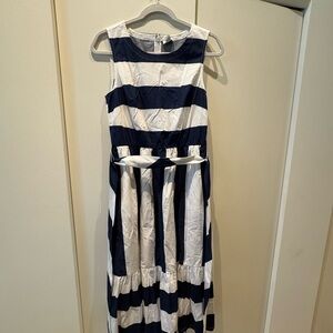 J. Crew Blue and White Sleeveless Sundress